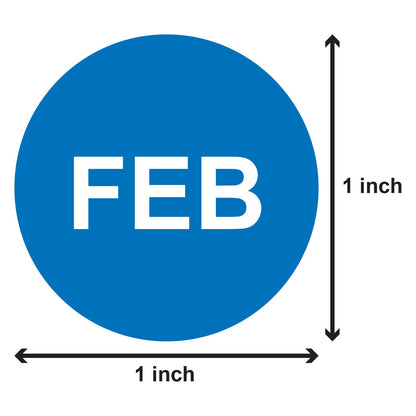 1in February Month Label Blue (Sheet)