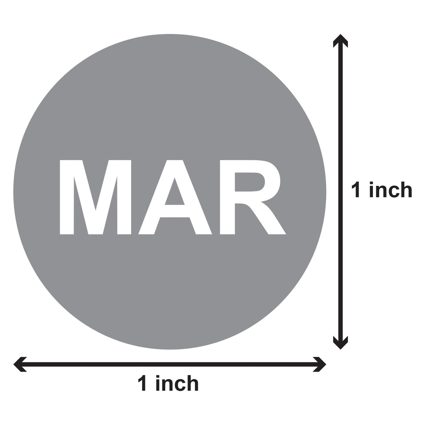 1in April Month Label Gray (Sheet)