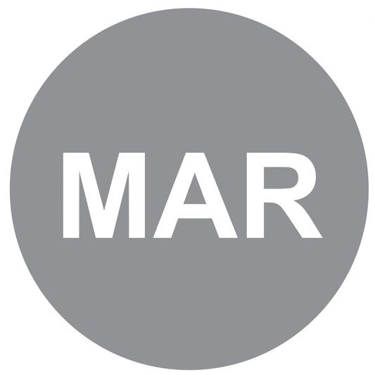 1in April Month Label Gray (Sheet)