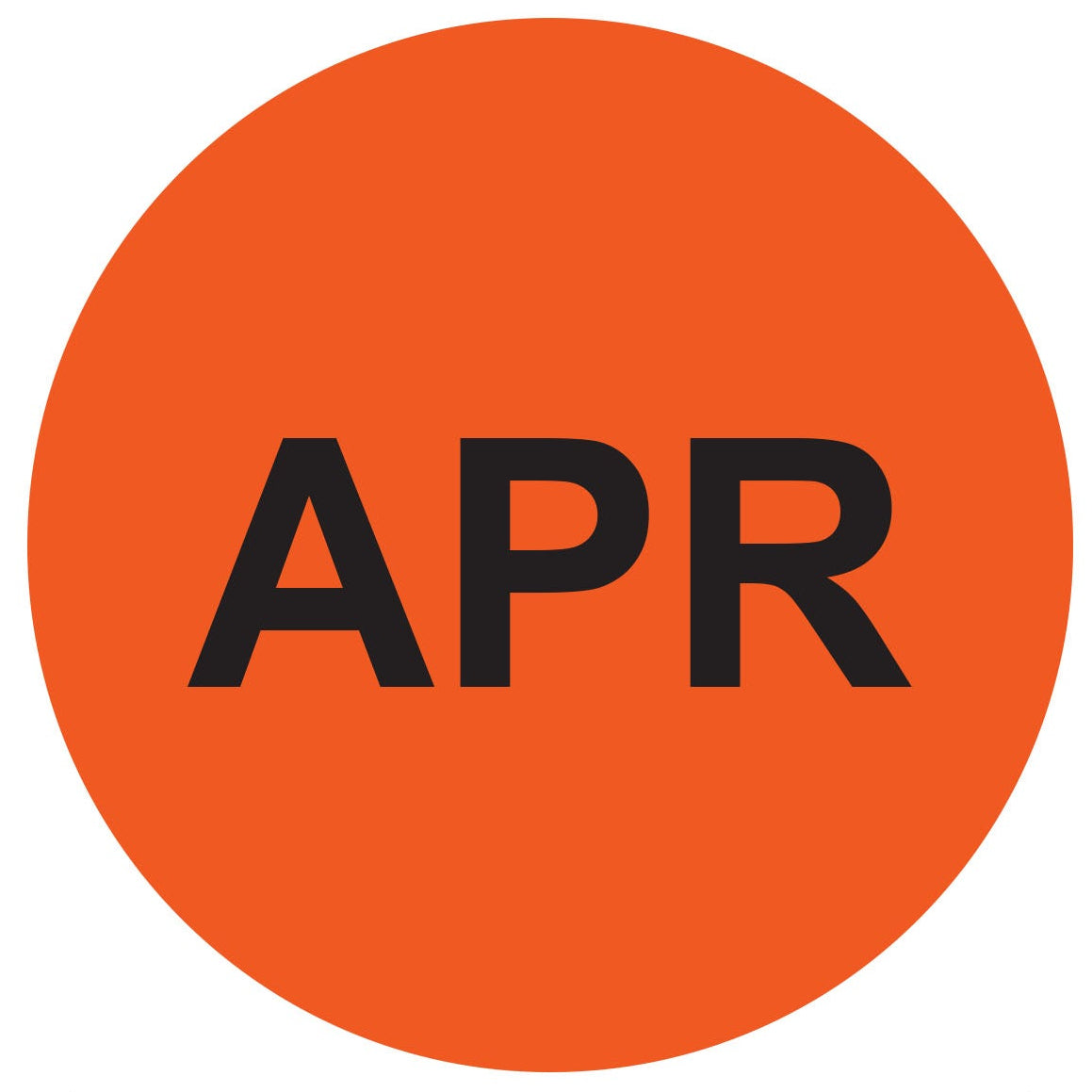 1in April Month Label Orange (Sheet)