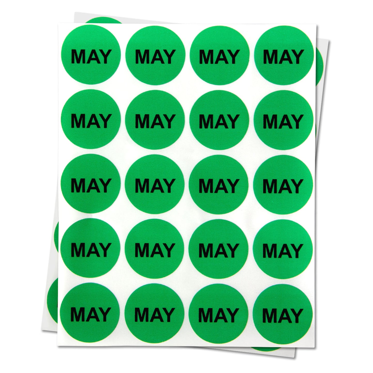 1in May Month Label Green (Sheet)