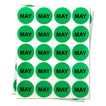 1in May Month Label Green (Sheet)