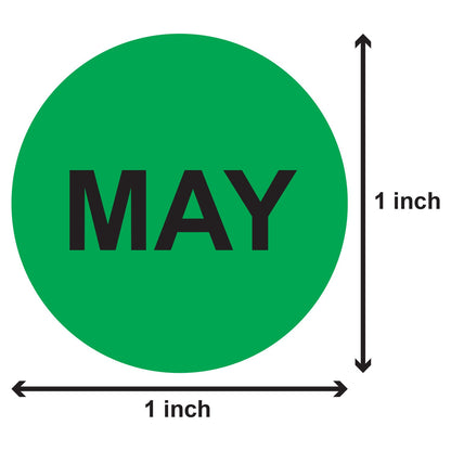 1in May Month Label Green (Sheet)
