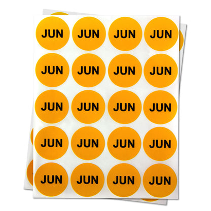 1in June Month Label Orange (Sheet)