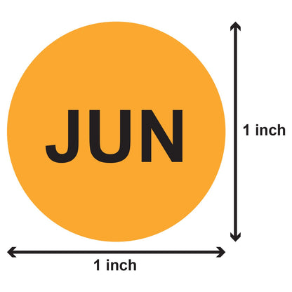 1in June Month Label Orange (Sheet)