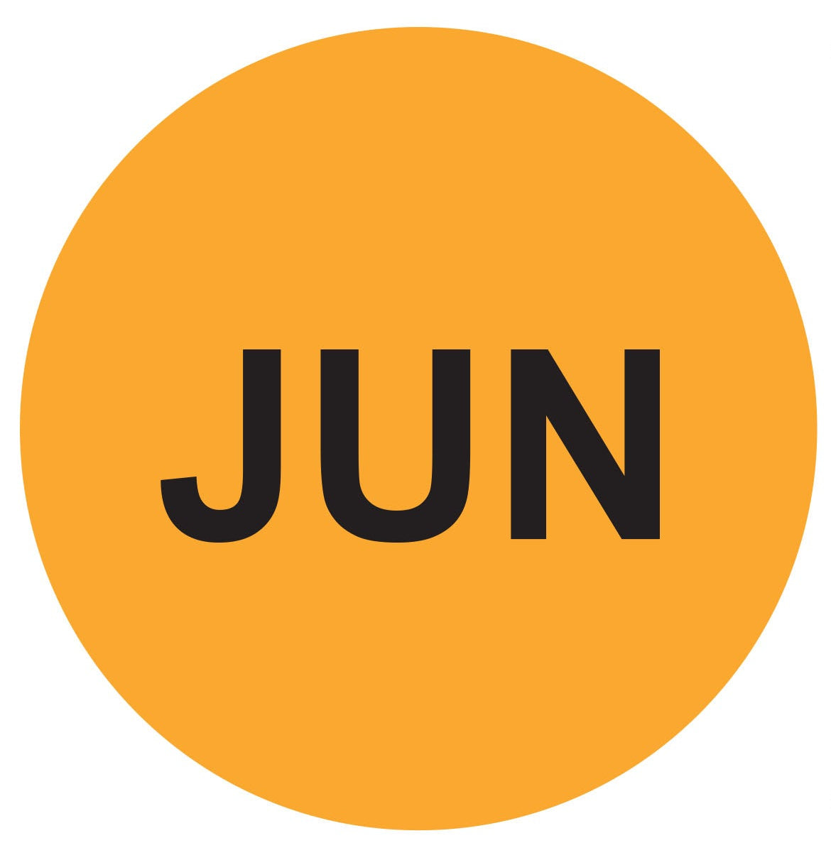 1in June Month Label Orange (Sheet)