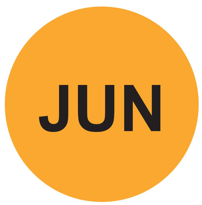1in June Month Label Orange (Sheet)