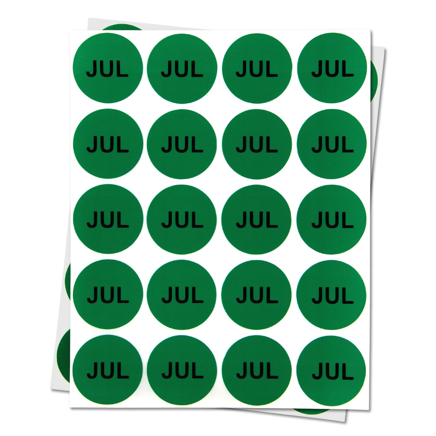 1in July Month Label Green (Sheet)