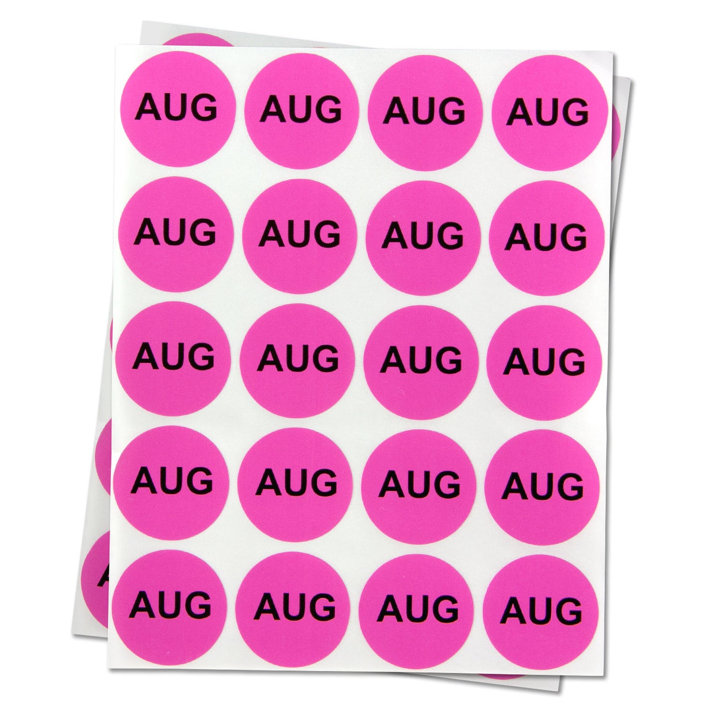 1in August Month Label Magenta (Sheet)