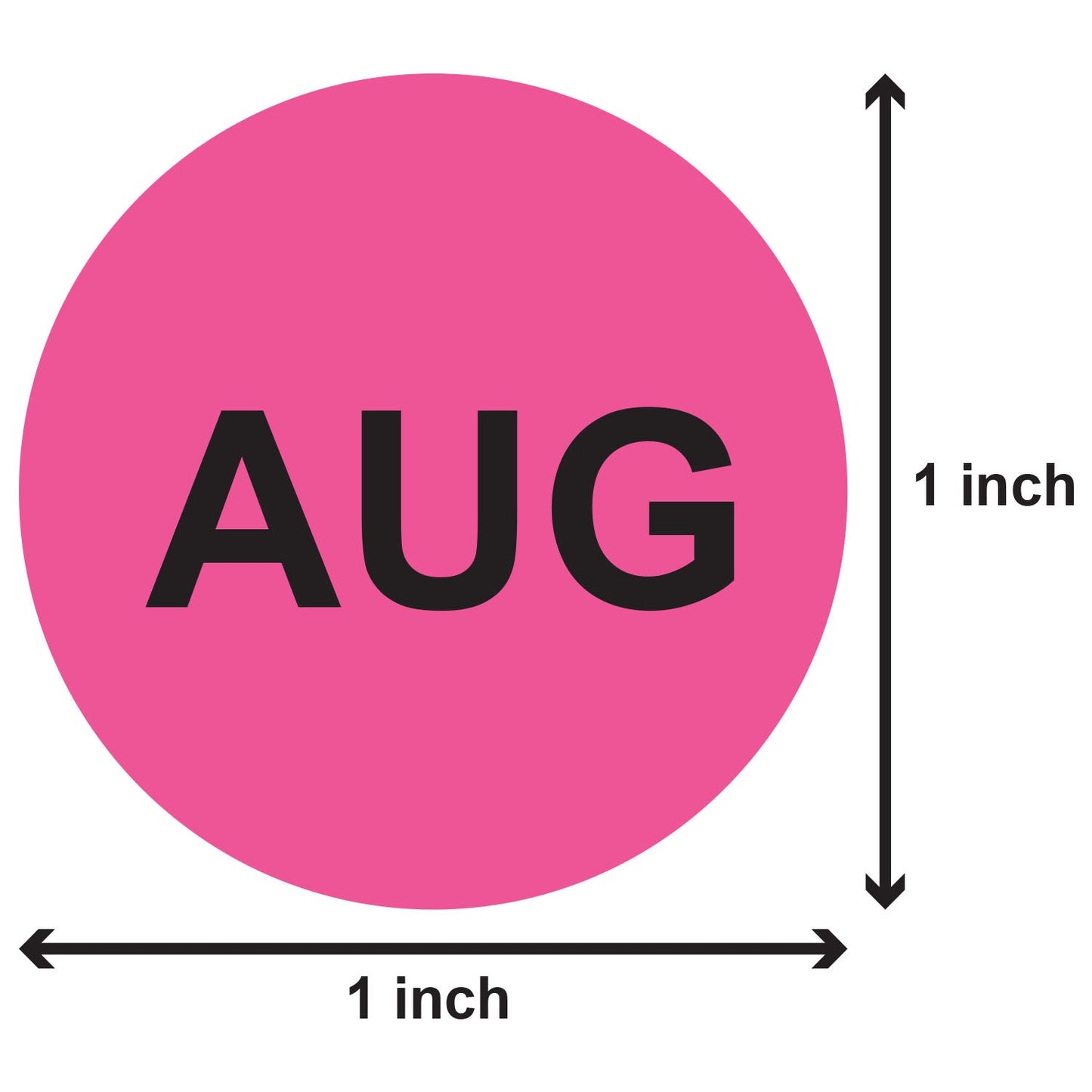 1in August Month Label Magenta (Sheet)