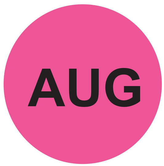 1in August Month Label Magenta (Sheet)