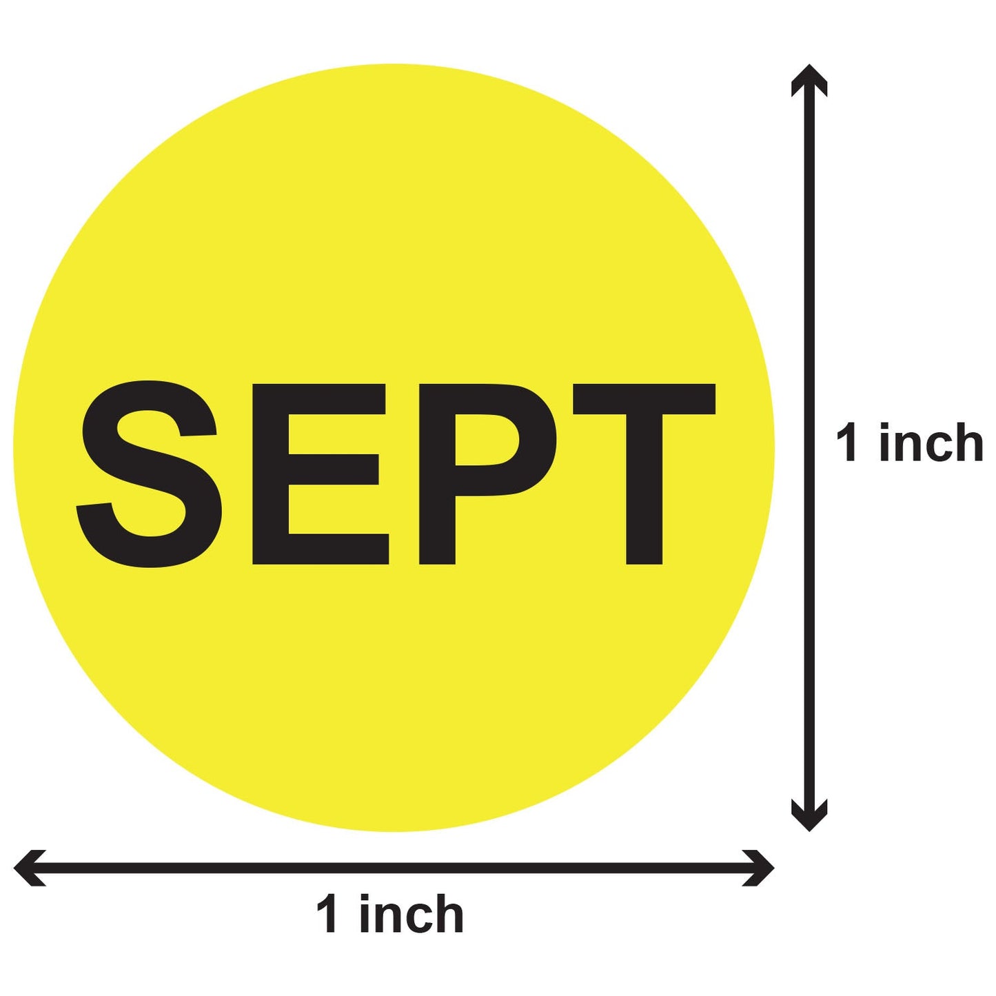 1in September Month Label Yellow (Sheet)