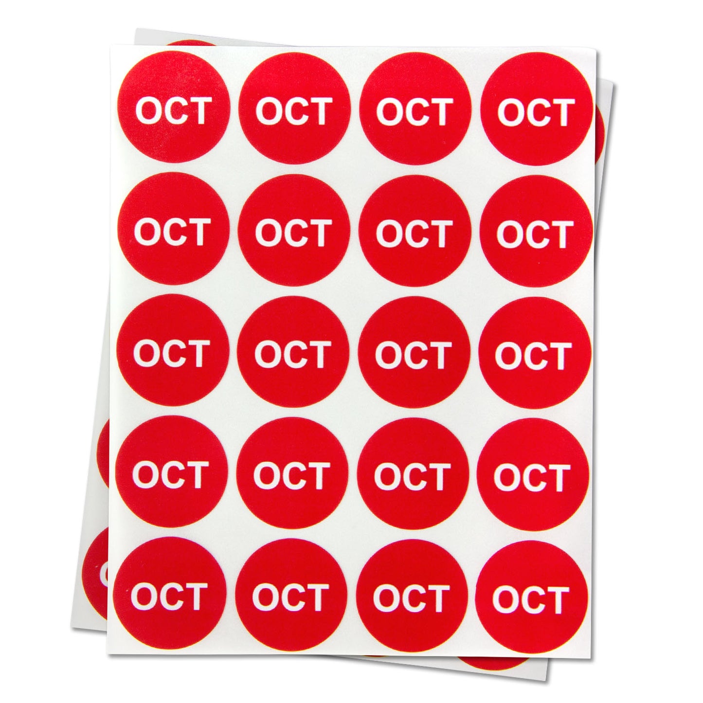 1in October Month Label Red (Sheet)