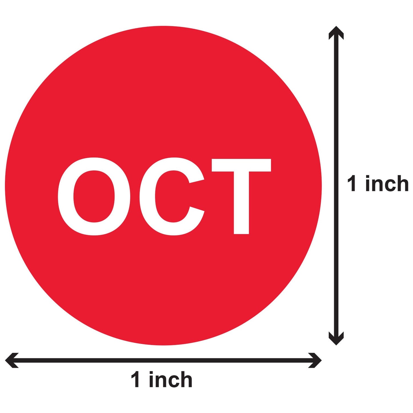 1in October Month Label Red (Sheet)