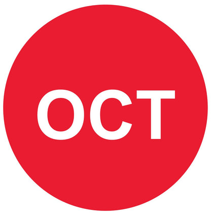 1in October Month Label Red (Sheet)