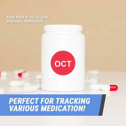 1in October Month Label Red (Sheet)