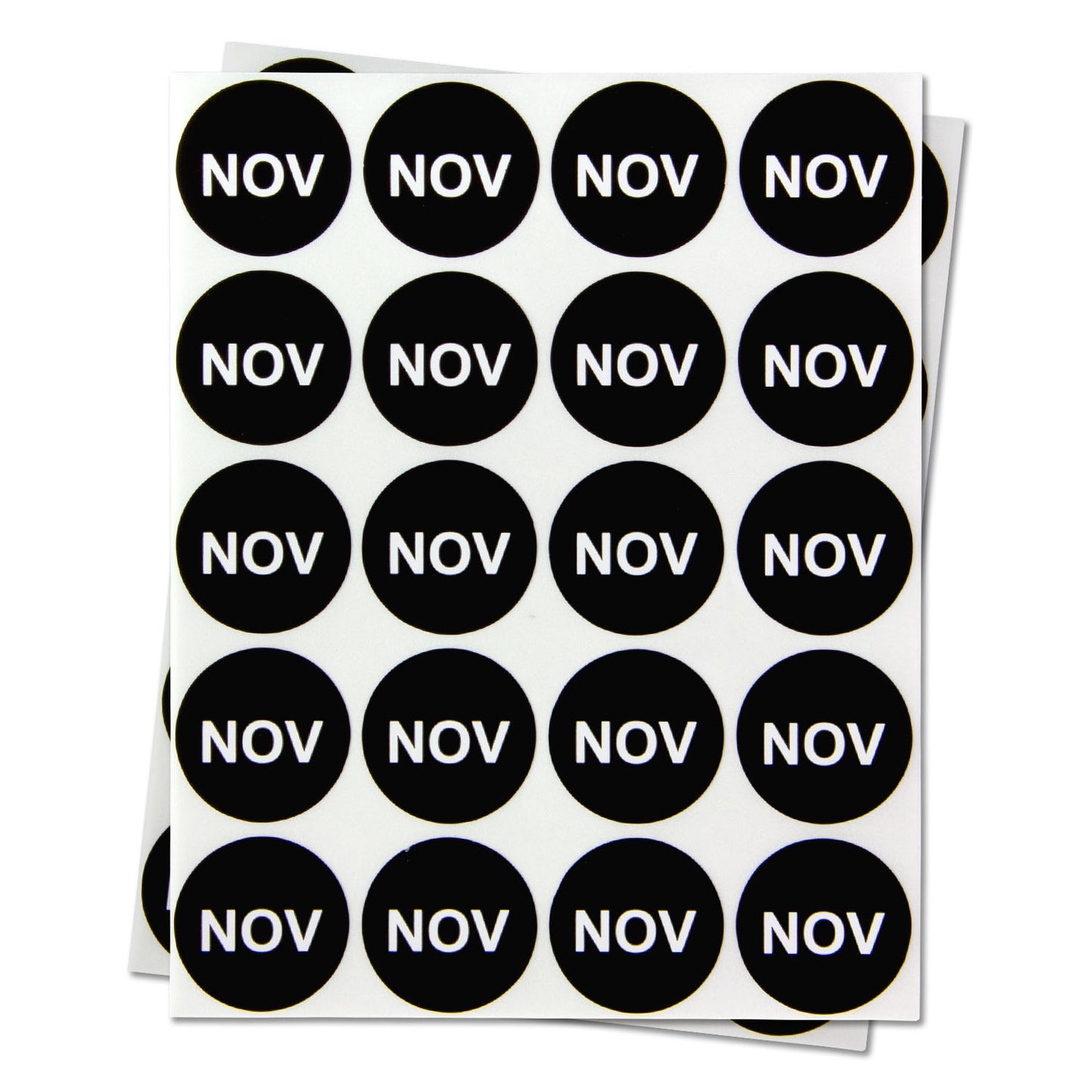 1in November Month Label Black (Sheet)