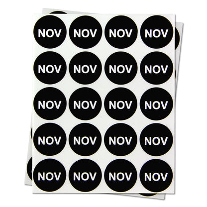 1in November Month Label Black (Sheet)