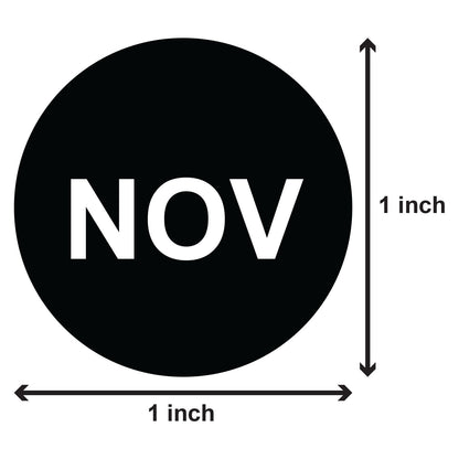 1in November Month Label Black (Sheet)