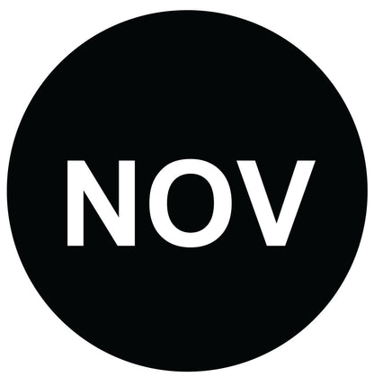 1in November Month Label Black (Sheet)