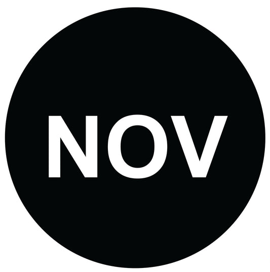 1in November Month Label Black (Sheet)