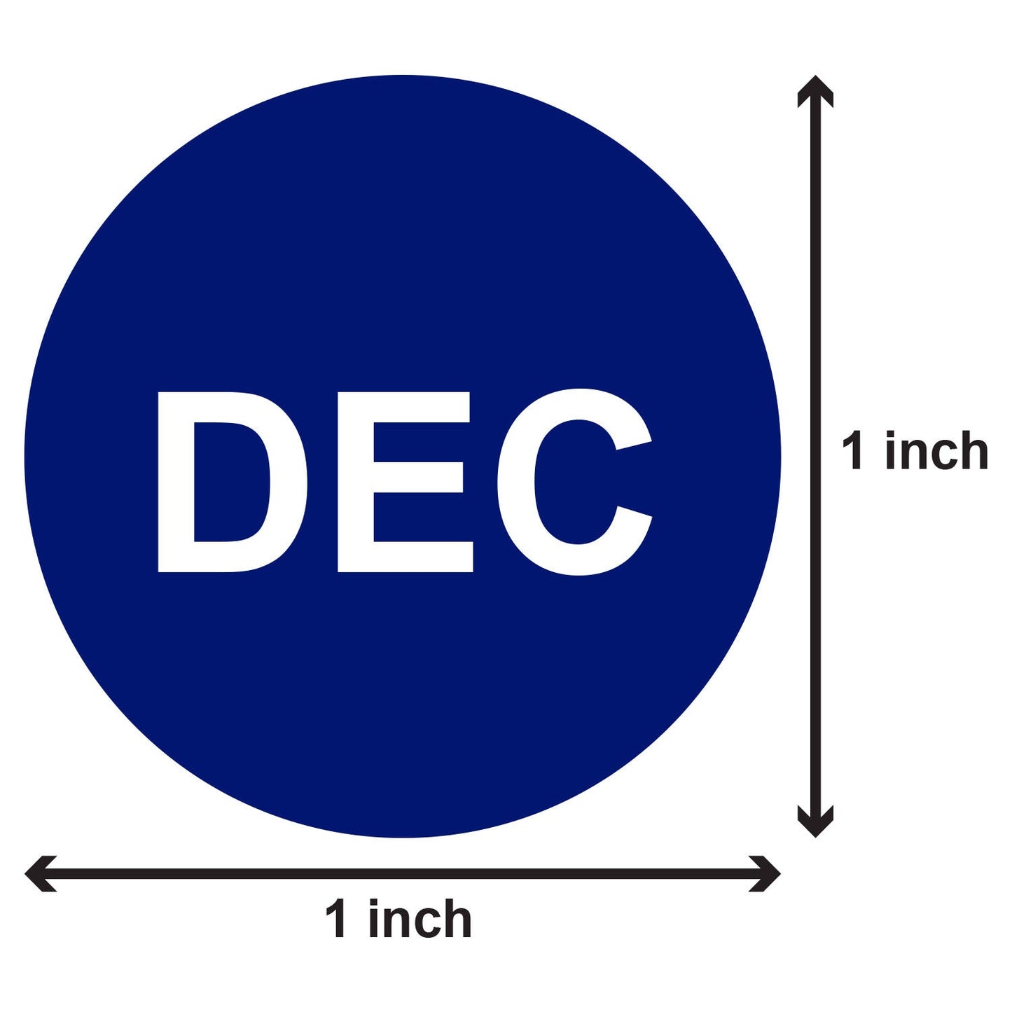 1in December Month Label Blue (Sheet)
