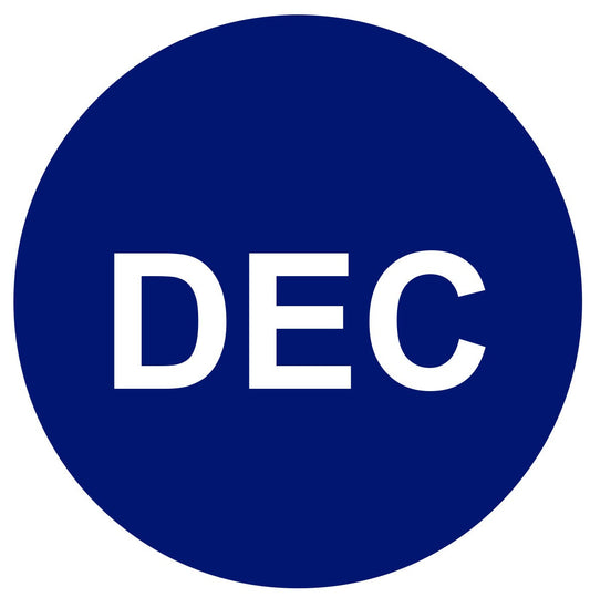1in December Month Label Blue (Sheet)
