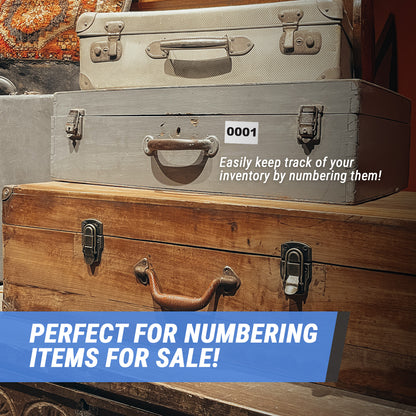 1 x 1.5 inch Consecutive Numbers 0001 to 0500 Stickers (Roll)
