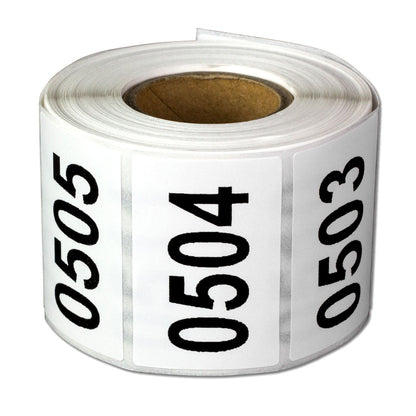 1 x 1.5in Sticker: Consecutive Numbers 0501-1000 Labels