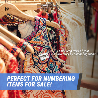 1 x 1.5in Sticker: Consecutive Numbers 0501-1000 Labels