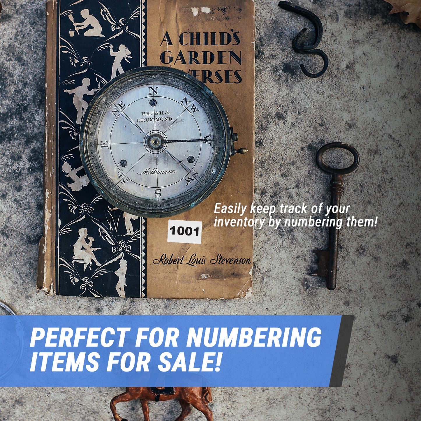 1 x 1.5 inch Consecutive Numbers 1001 to 1500 Stickers (Roll)