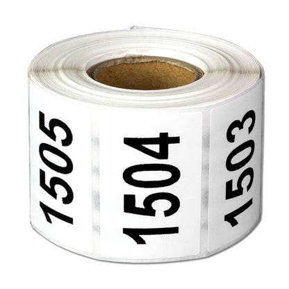 1 x 1.5in Sticker: Consecutive Numbers 1501-2000 Labels