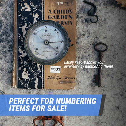 1 x 1.5in Sticker: Consecutive Numbers 1501-2000 Labels