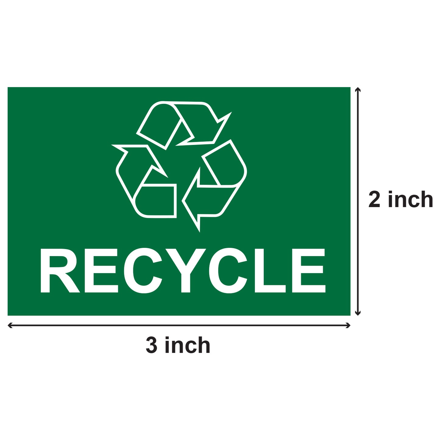 3 x 2in Sticker: Recycle Logo Label Roll