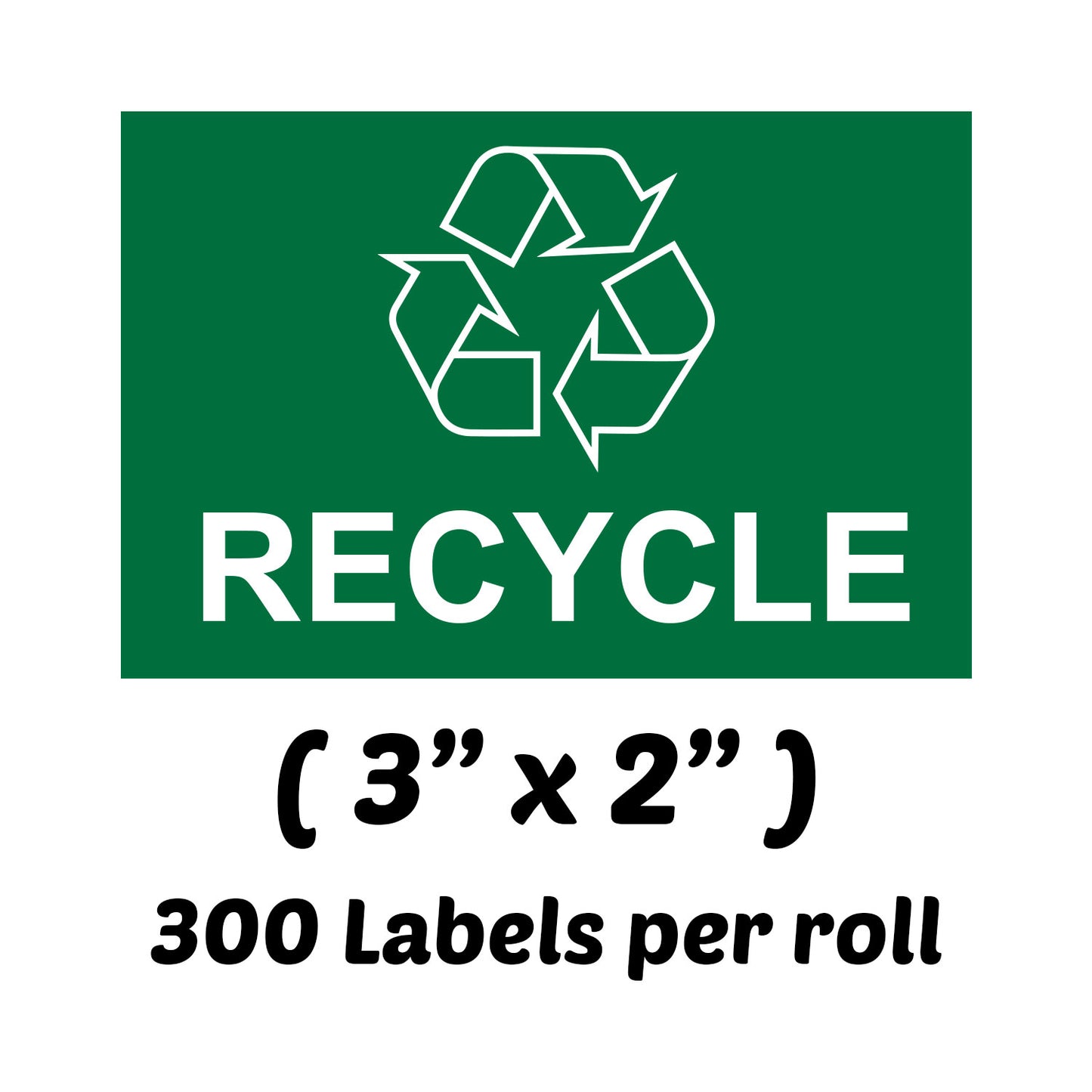 3 x 2in Sticker: Recycle Logo Label Roll