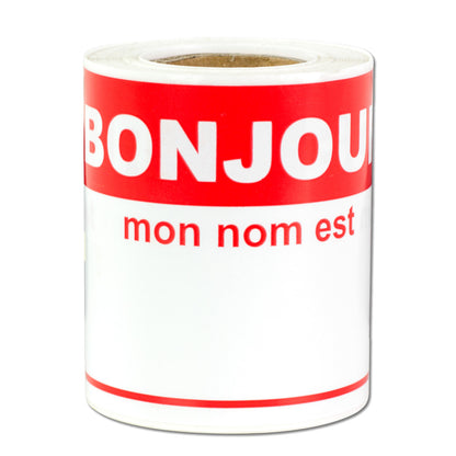 4 x 2.31 Sticker: Bonjour Mon Nom Est French Name Tag
