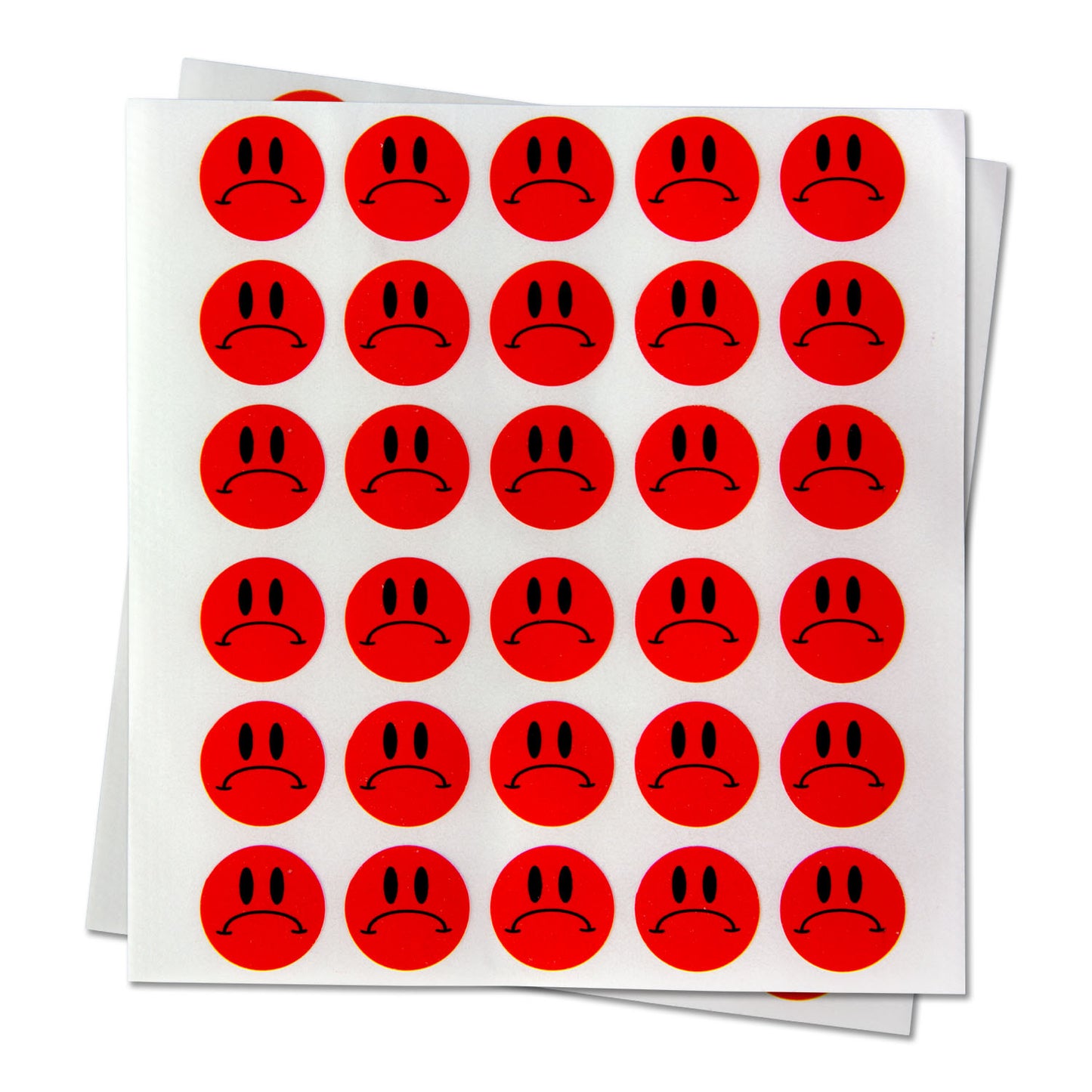 0.5in Sad Face Label Red (Sheet)