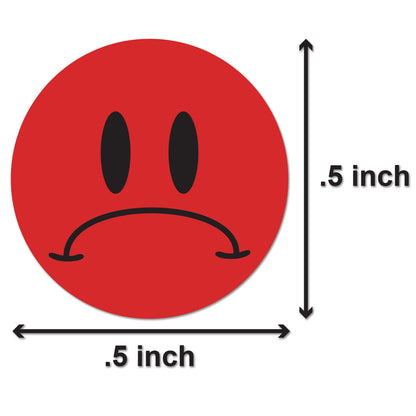 0.5in Sad Face Label Red (Sheet)