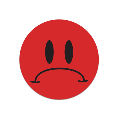 0.5in Sad Face Label Red (Sheet)