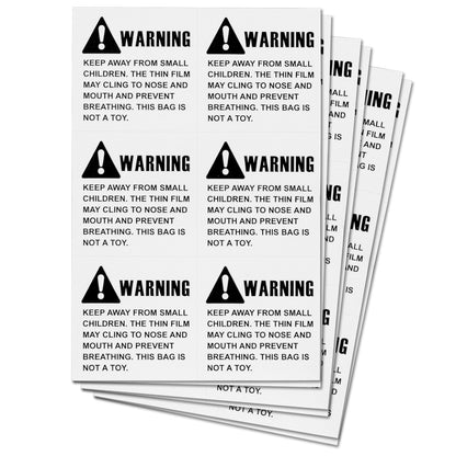 2in Sticker: Suffocation Warning Keep Away From Children Label Pack