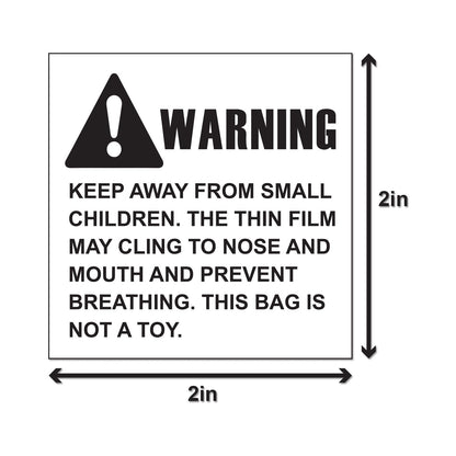 2in Sticker: Suffocation Warning Keep Away From Children Label Pack