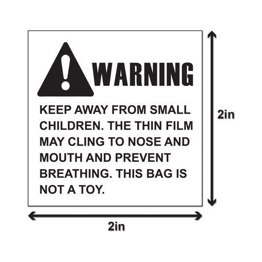 2in Sticker: Suffocation Warning Keep Away From Children Label Pack