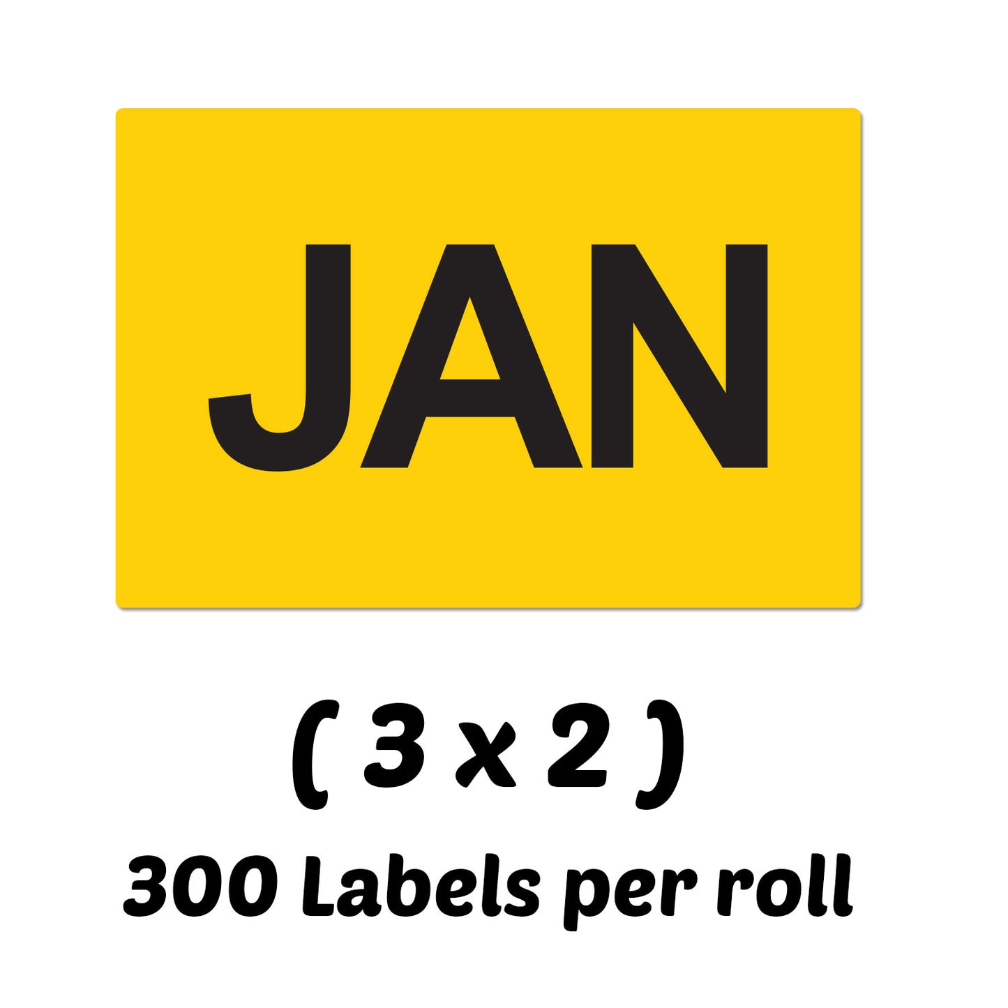 3 x 2in January Month Label Yellow (Roll)