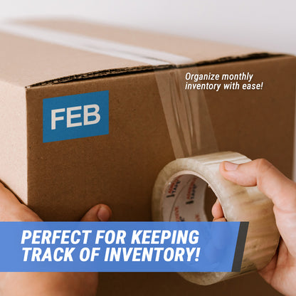 3 x 2in February Month Label Blue (Roll)