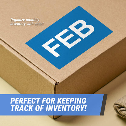 3 x 2in February Month Label Blue (Roll)