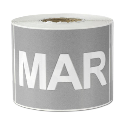 3 x 2in March Month Label Gray (Roll)