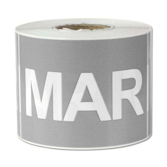 3 x 2in March Month Label Gray (Roll)