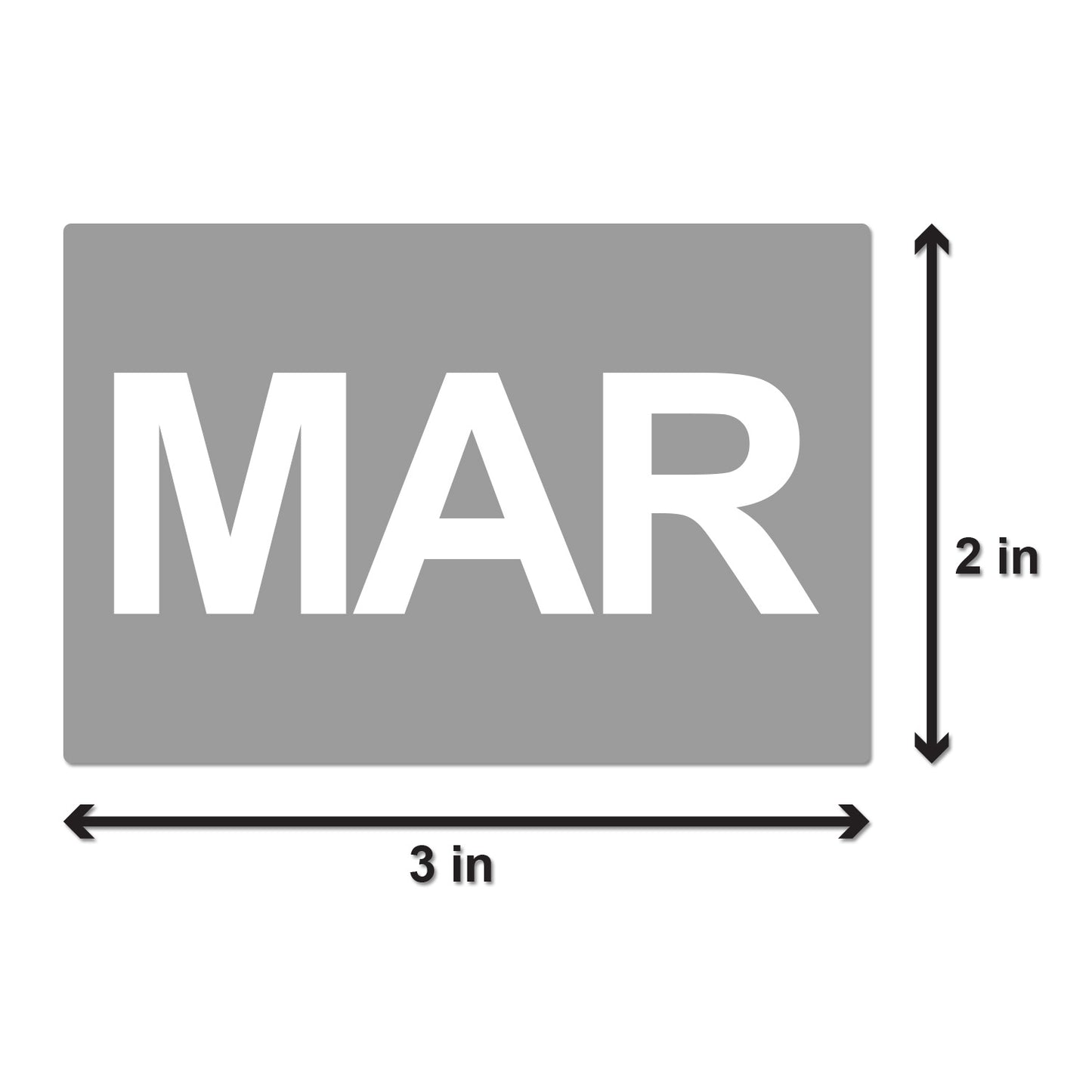 3 x 2in March Month Label Gray (Roll)