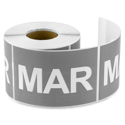 3 x 2in March Month Label Gray (Roll)