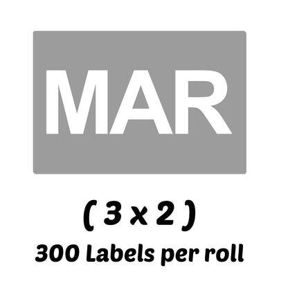 3 x 2in March Month Label Gray (Roll)